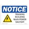 Signmission OSHA Sign, 7" H, Rigid Plastic, Training Building Main Power Shutoff Sign With Symbol, Landscape OS-NS-P-710-L-18718 - alternate 1